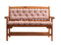 Banc de jardin - Bois-Tissu - 158 x 67 x 94 cm - Brun-Rose poudré - Style rustique capitonné