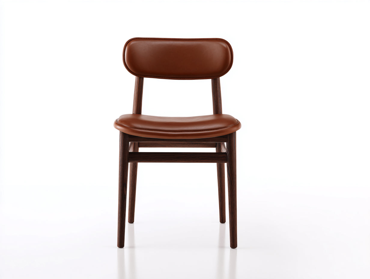 Chaise de salle à manger - Similicuir - Bois - 54 x 56 x 78 cm - Marron - Style rétro élégant