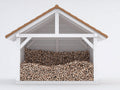 Abri à bûches - Bois - 276 x 112 x 238 cm - Blanc-Brun - Style chalet
