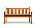 Banc de jardin - Bois-Tissu - 154 x 63 x 89 cm - Bois naturel-Brun foncé - Style classique rembourré