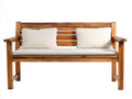 Banc de jardin - Bois-Tissu - 158 x 66 x 88 cm - Brun-Écru - Style rustique rembourré