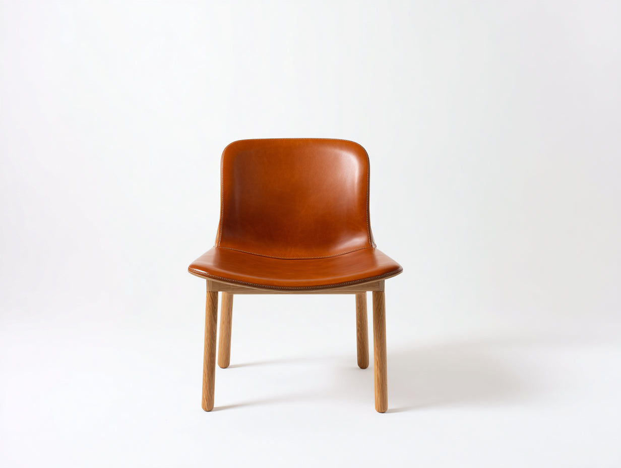 Chaise de salle à manger - Similicuir - Bois - 55 x 56 x 80 cm - Cognac - Style scandinave moderne