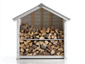 Abri à bûches - Bois - 160 x 82 x 190 cm - Blanc-Gris - Style rustique