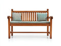 Banc de jardin - Bois-Tissu - 152 x 64 x 90 cm - Brun-Turquoise-Écru-Orange - Style décontracté rayé