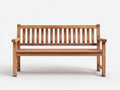 Banc de jardin - Teck - 152 x 62 x 90 cm - Brun naturel - Style traditionnel à dossier droit