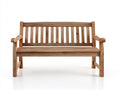 Banc de jardin - Teck - 148 x 61 x 88 cm - Bois naturel - Style rustique à dossier ajouré