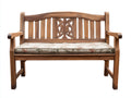 Banc de jardin - Bois-Tissu - 150 x 63 x 91 cm - Brun-Beige - Style romantique sculpté