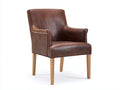Chaise de salle à manger - Similicuir - Bois - 82 x 86 x 96 cm - Marron foncé - Style scandinave vintage